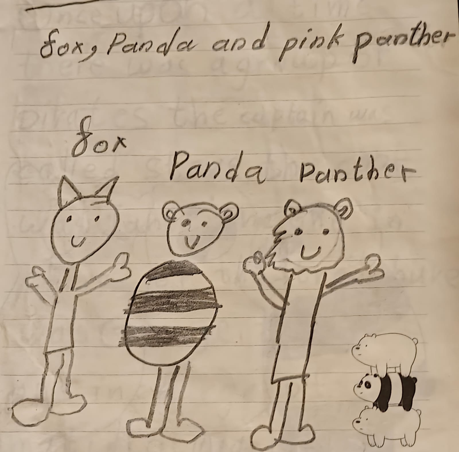 Fox, Panda and Pink Panther